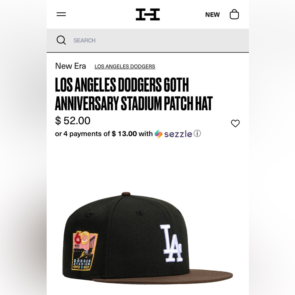 LOS ANGELES DODGERS 60TH ANNIVERSARY STADIUM PATCH HAT